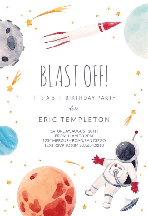 Space Invitation Template Free